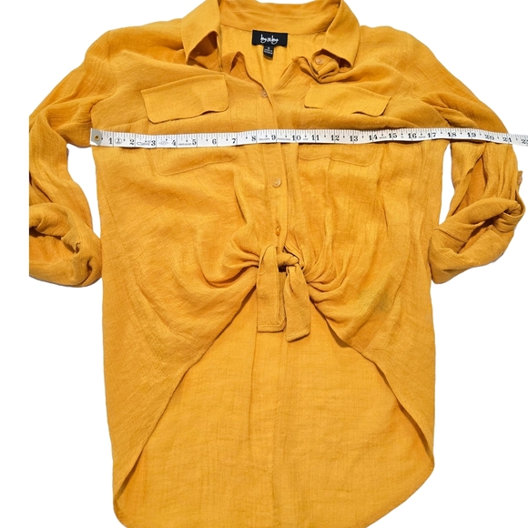 Women's Mustard Button-Up Blouse - Picture 7 of 12